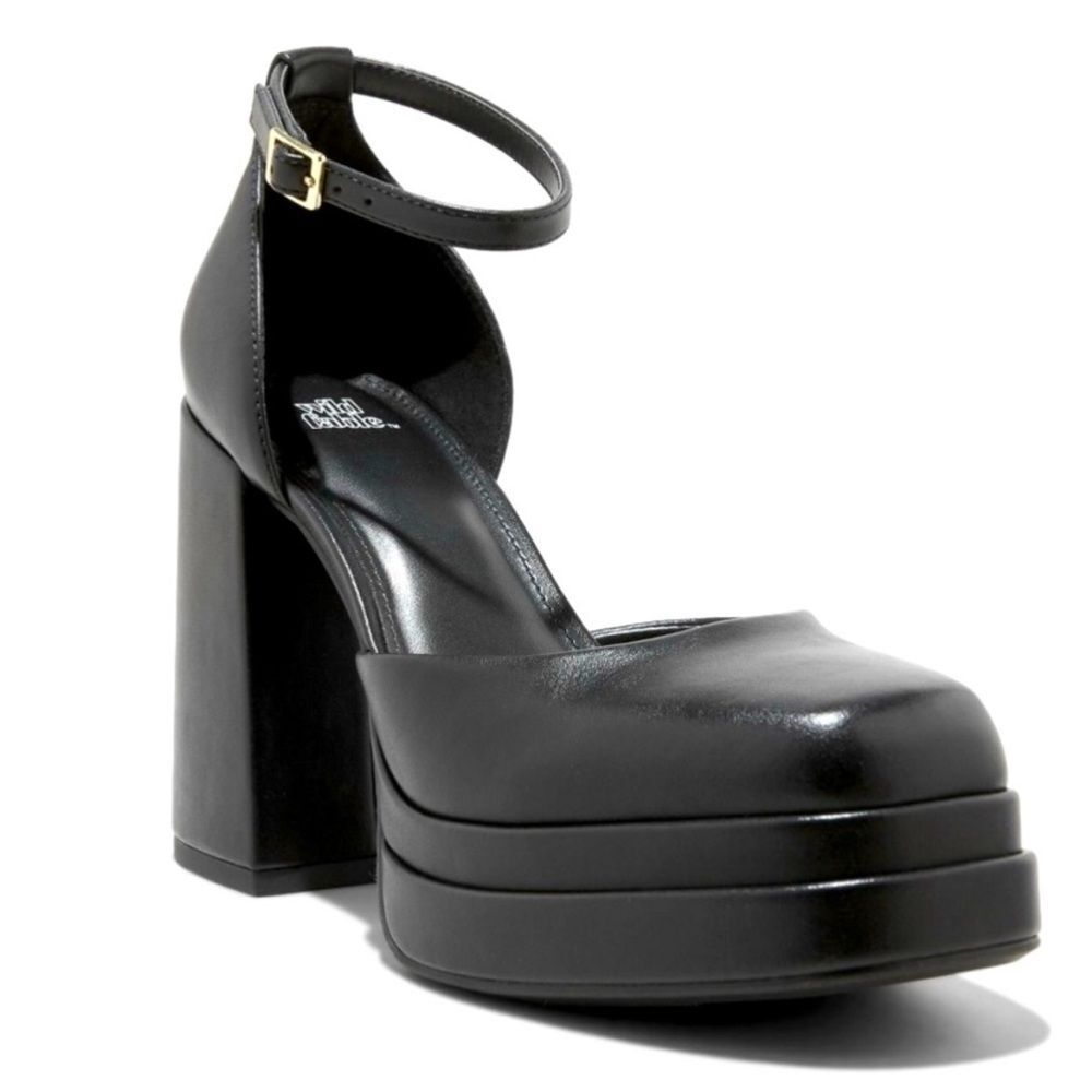 NWOB Wild Fable | Black Ankle Strap Closed Toe Platform Mary Jane Heels 9.5